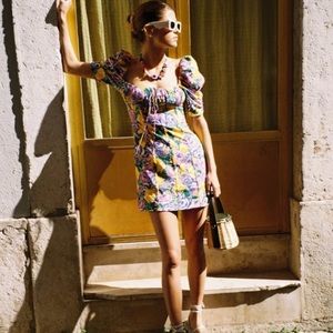 Zara (new with tag) M printed corset style dress!